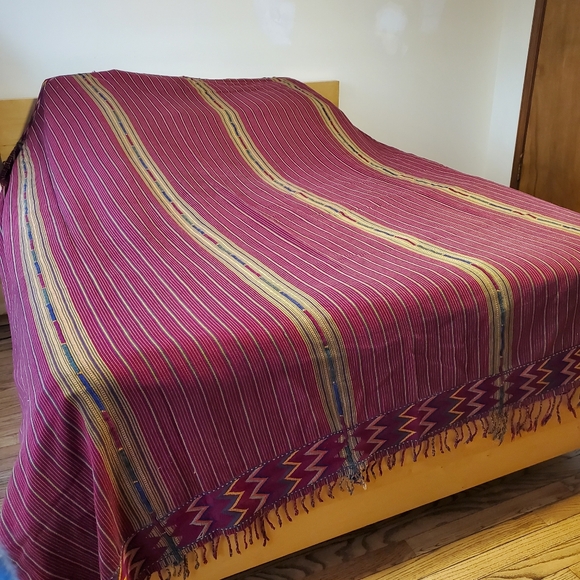 Vintage Handwoven Tribal Nigerian Kente Cloth Textile, Red Yellow Green - Picture 11 of 11